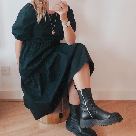 Zara Leather Ankle Boots with Lug Soles - Picture 15 of 16